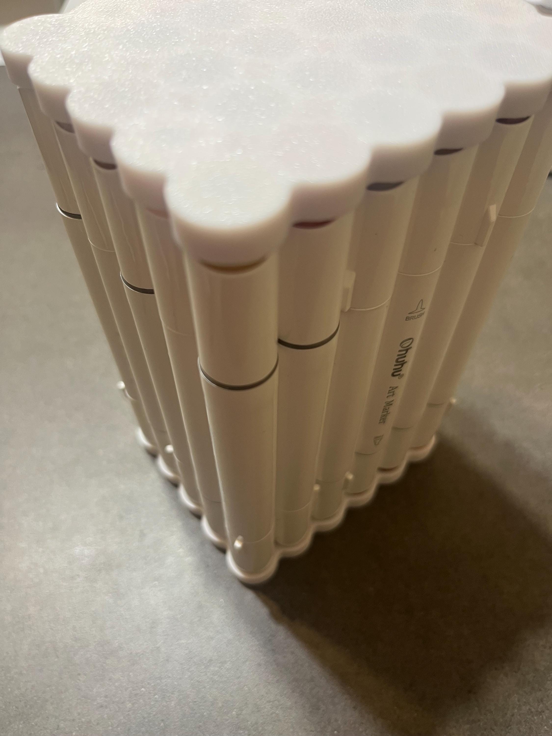 Ohuhu 120 Marker Case Insert – 3D Printed Organizer with Optional Clip-On Lids – Keeps Markers Neat & Secure
