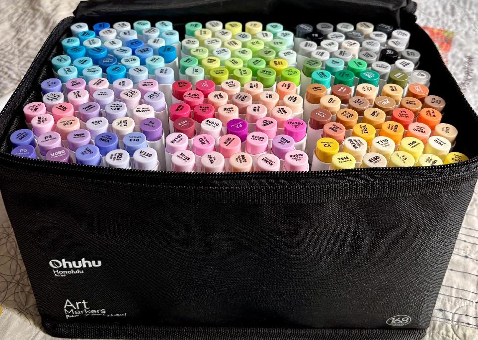 Ohuhu 168 Marker Case Insert – 3D Printed Organizer with Optional Clip-On Lids – Keeps Markers Neat & Secure