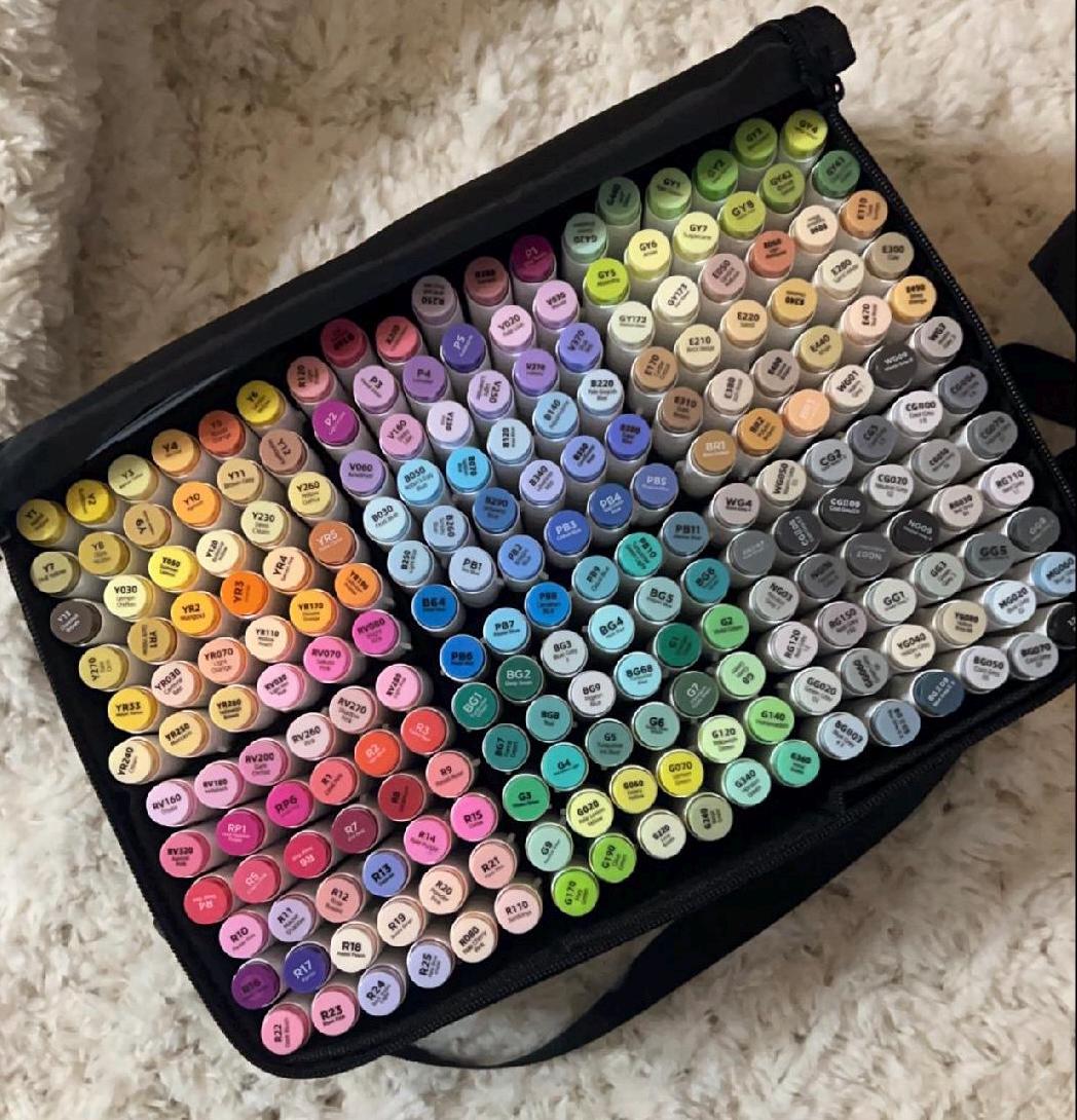 Ohuhu 216 Marker Case Insert – 3D Printed Organizer with Optional Clip-On Lids – Keeps Markers Neat & Secure