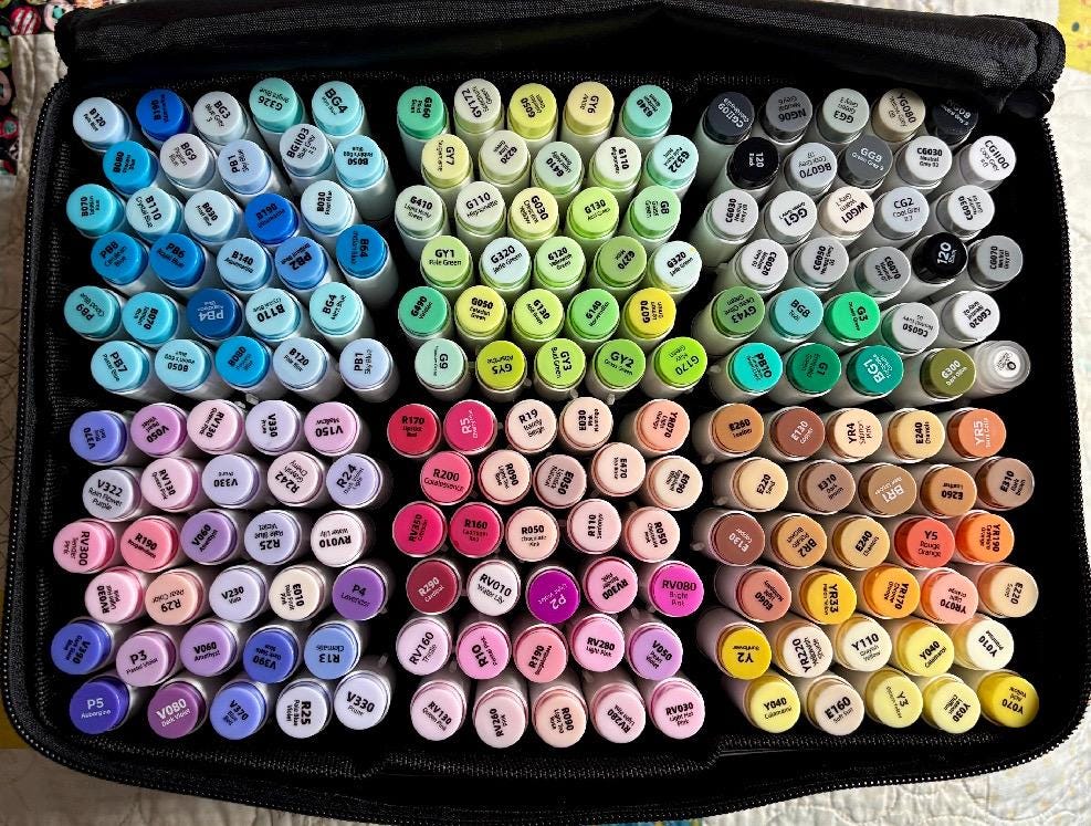 Ohuhu 168 Marker Case Insert – 3D Printed Organizer with Optional Clip-On Lids – Keeps Markers Neat & Secure